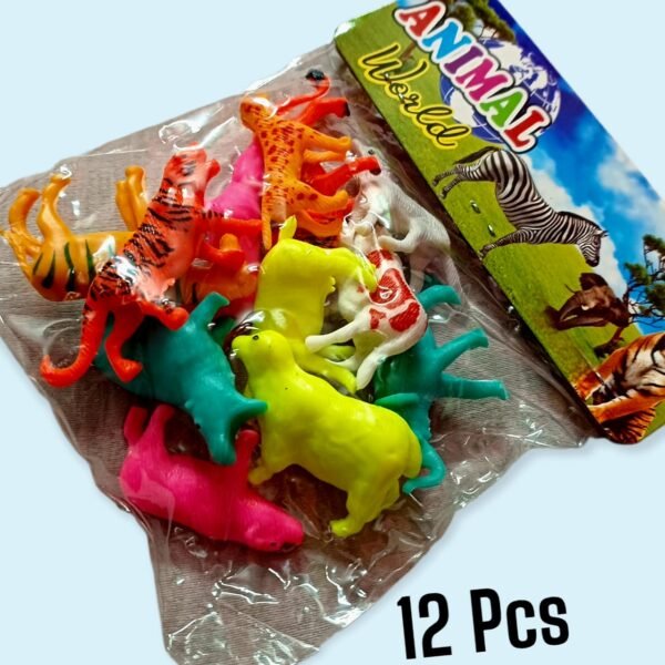 Wildlife Mini Rubber Toy Set – 12 PCS Educational Animal Figures
