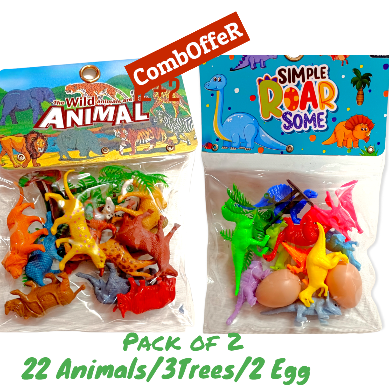 Animal Kingdom & Dino World Mini Toys | Cute Plastic Figures for Kids Learning & Fun