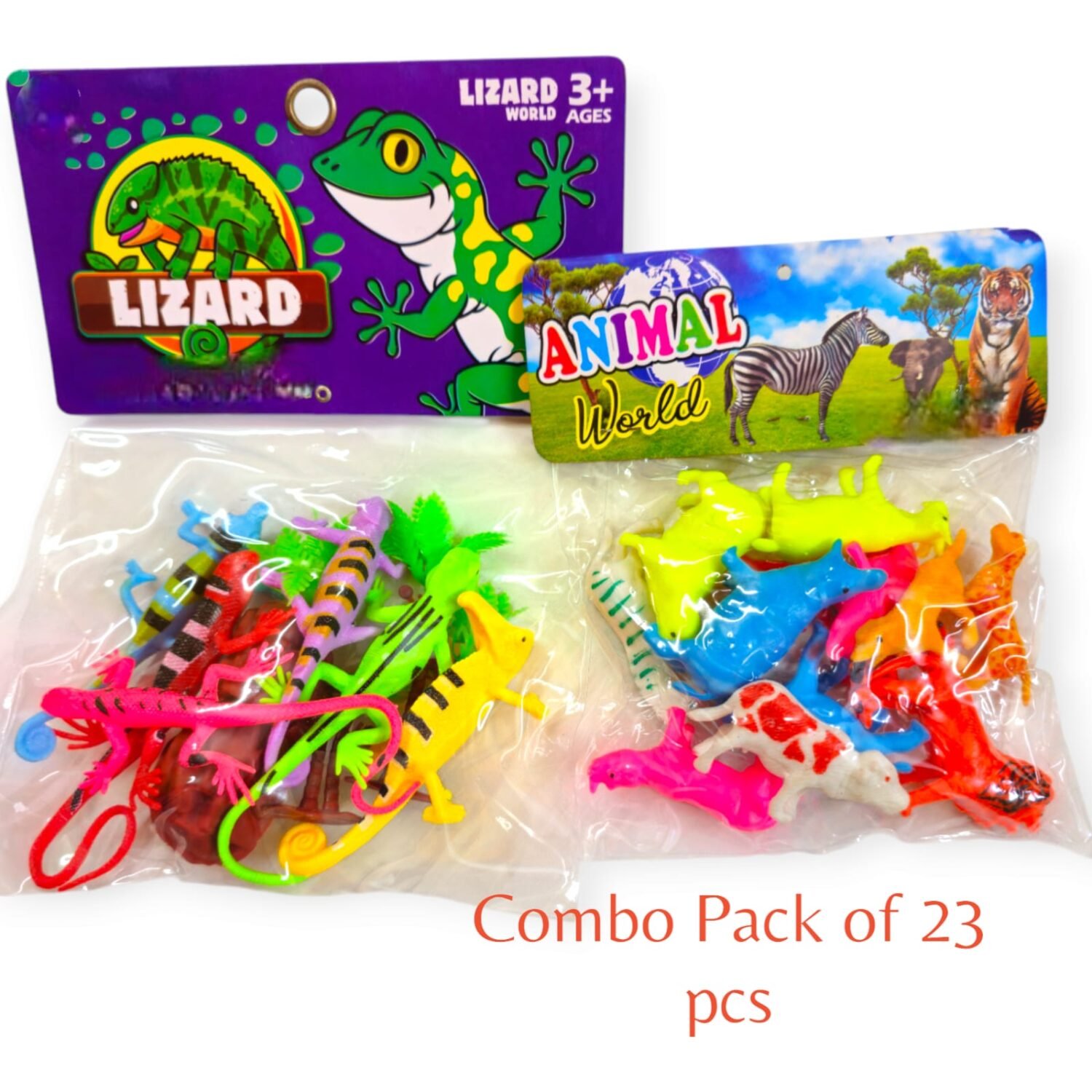 Colorful Lizard & Wild Animals Toy Figures – 19 Pcs Big And Small Reptile Set for Kids Fun & Play  🦎✨