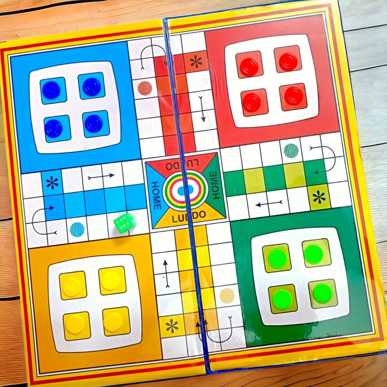 Classic 2-in-1 Ludo & Snake & Ladder Board Game – Standard Size with Color Coins