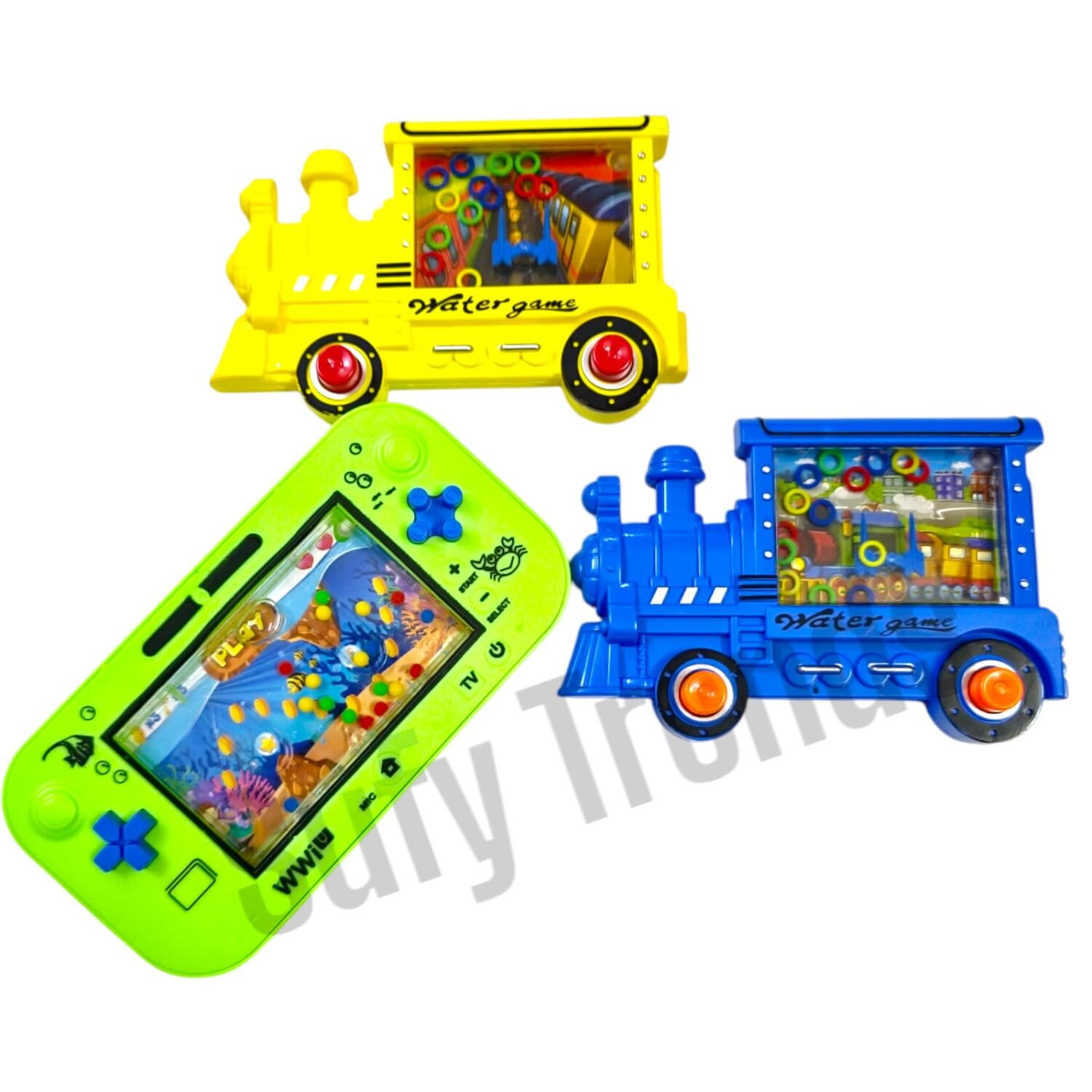 Water & Train Design Handheld Water Game Pack of 2 – Kids Toy Combo