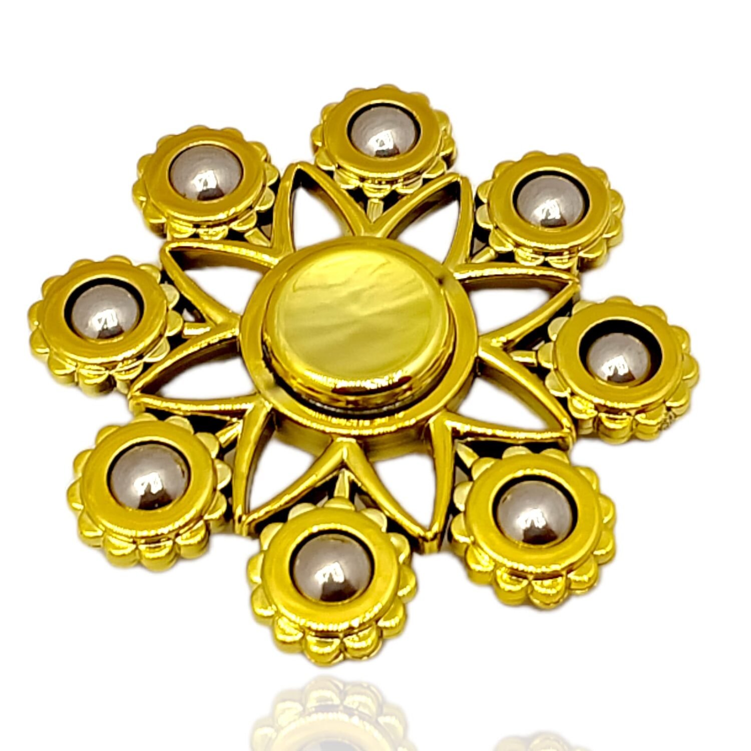 Spinner Metal Eight Balls With Multi Design Crystal Premium Hand Spinner Fidget Long Time Rotation Hand Spinner stress Relief Toys - Multicolor/ Pack of 1.